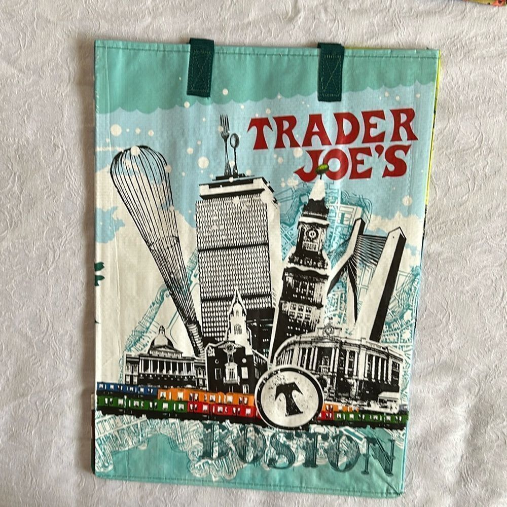 Trader Joe’s Plastic Reusable Shopping Tote Bag 6 Gallon Massachusetts